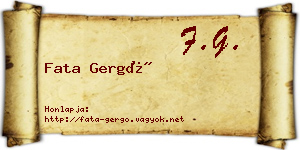 Fata Gergő névjegykártya